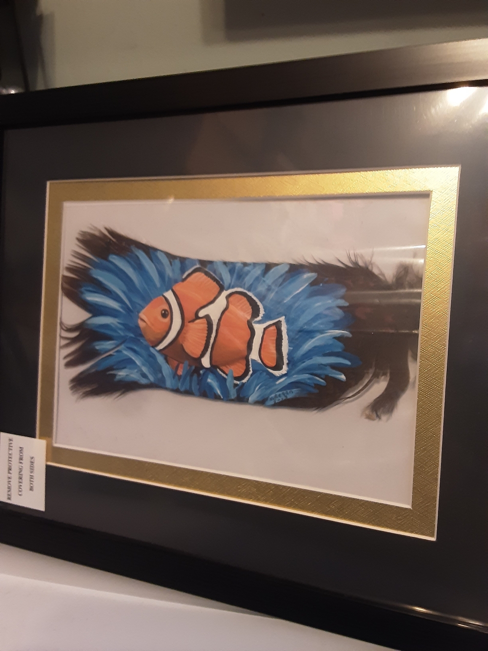 Hand Painted Turkey Feather Claw Fish (42)